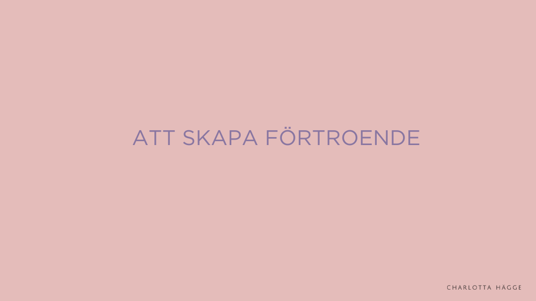Att bygga förtroende – Hur gör vi?